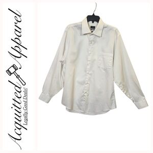 Arrow Men's White Button Down Fitted Dress Shirt 16 1/2 NWT